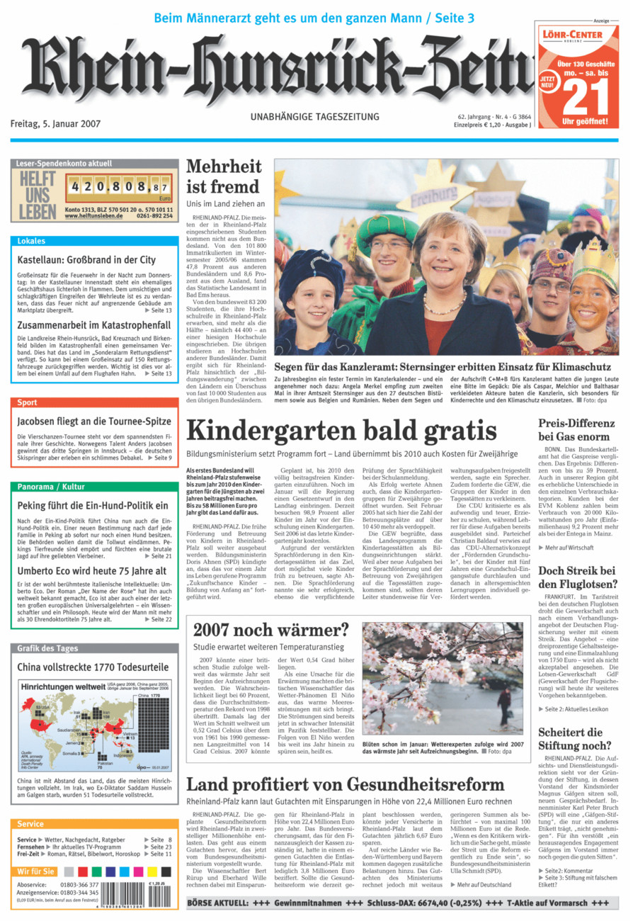 Rhein-Hunsrück-Zeitung vom Freitag, 05.01.2007