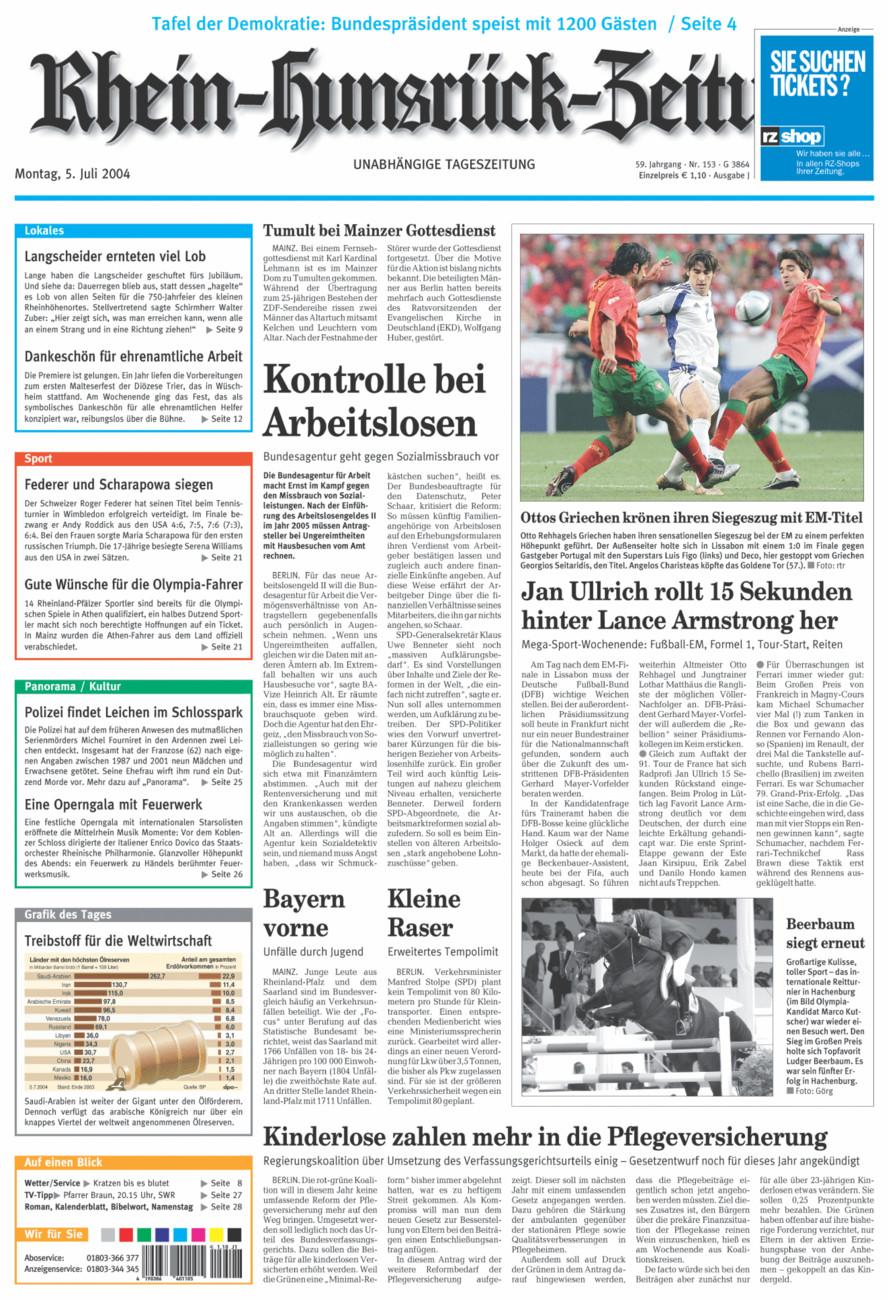 Rhein-Hunsrück-Zeitung vom Montag, 05.07.2004