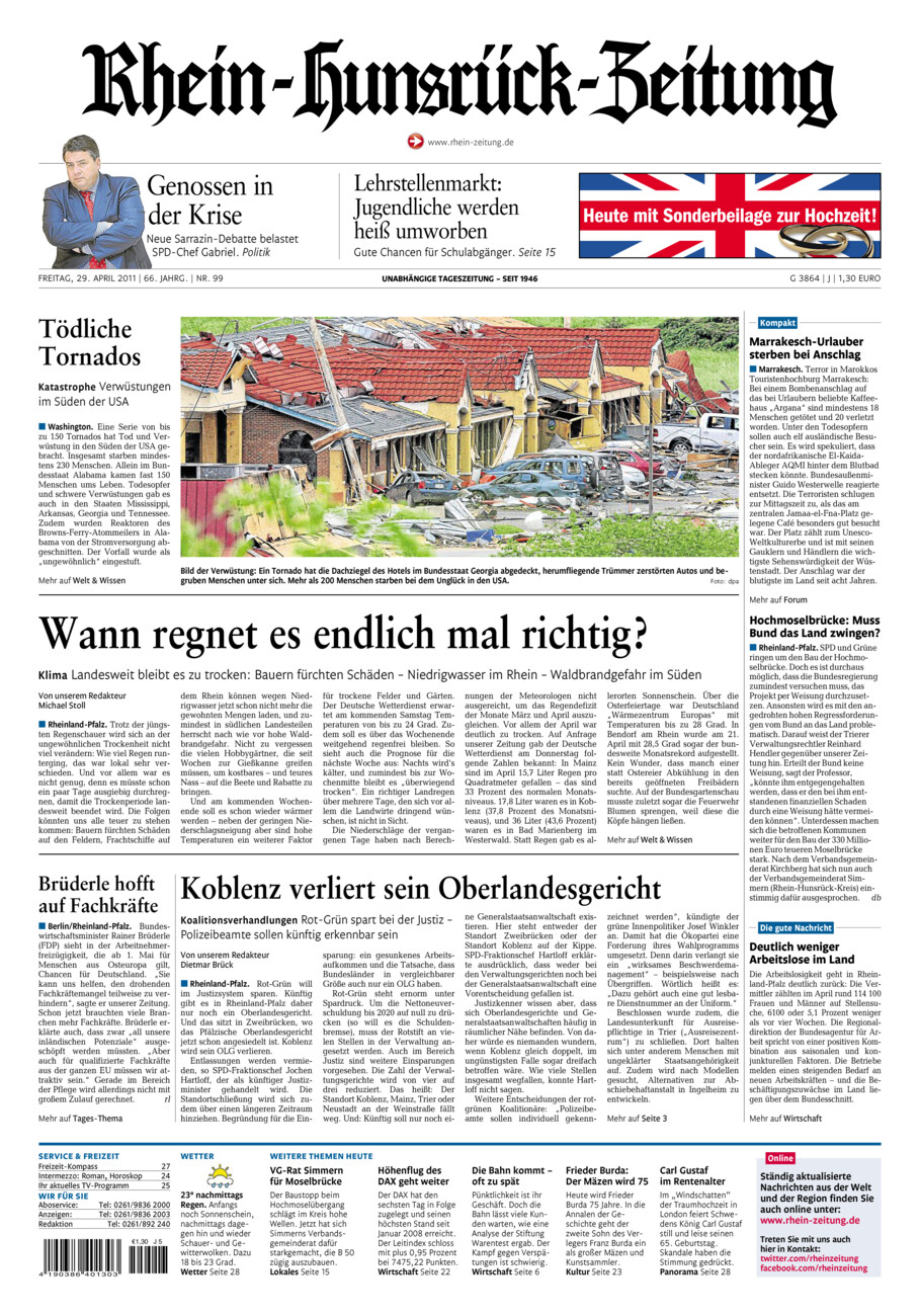 Rhein-Hunsrück-Zeitung vom Freitag, 29.04.2011