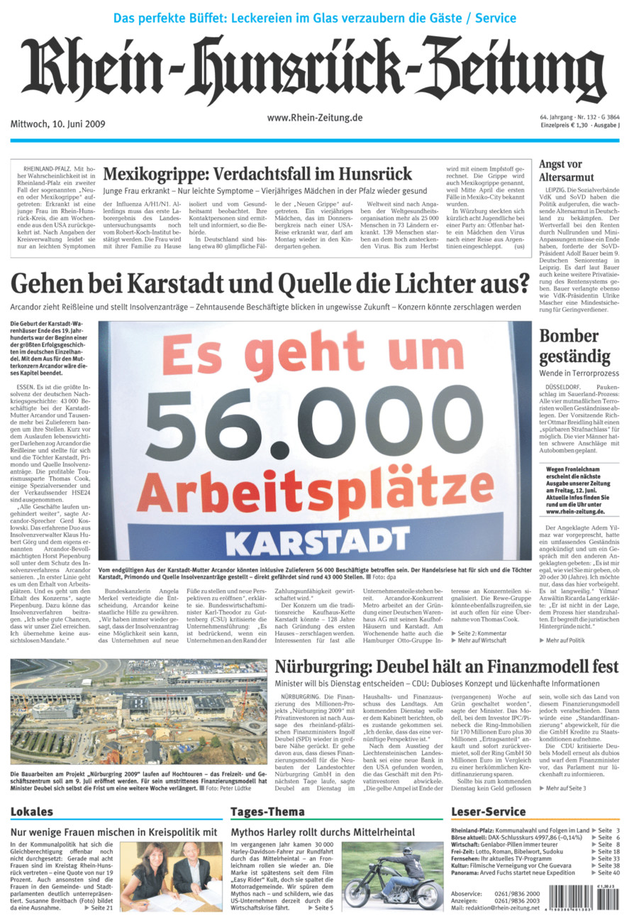 Rhein-Hunsrück-Zeitung vom Mittwoch, 10.06.2009