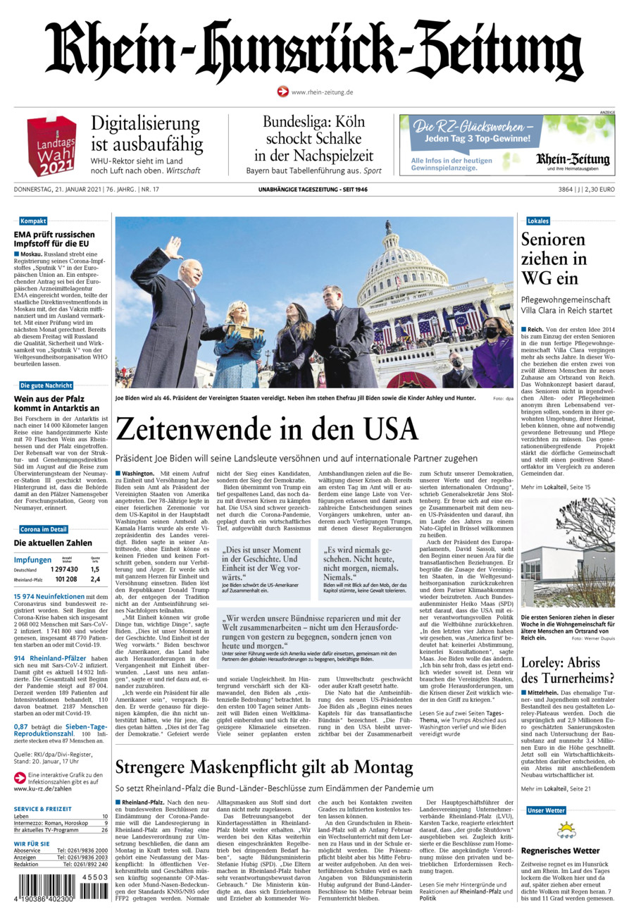Rhein-Hunsrück-Zeitung vom Donnerstag, 21.01.2021