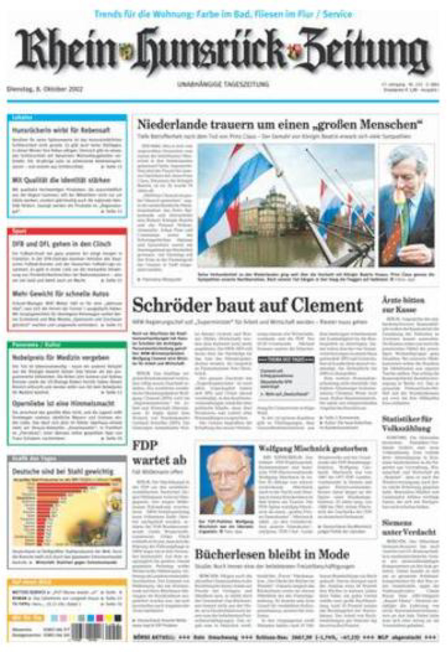 Rhein-Hunsrück-Zeitung vom Dienstag, 08.10.2002