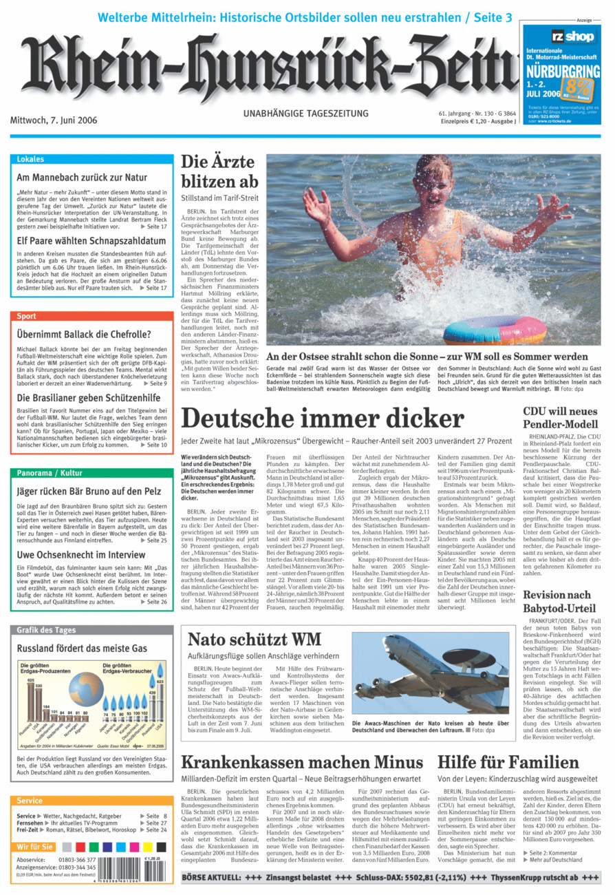 Rhein-Hunsrück-Zeitung vom Mittwoch, 07.06.2006