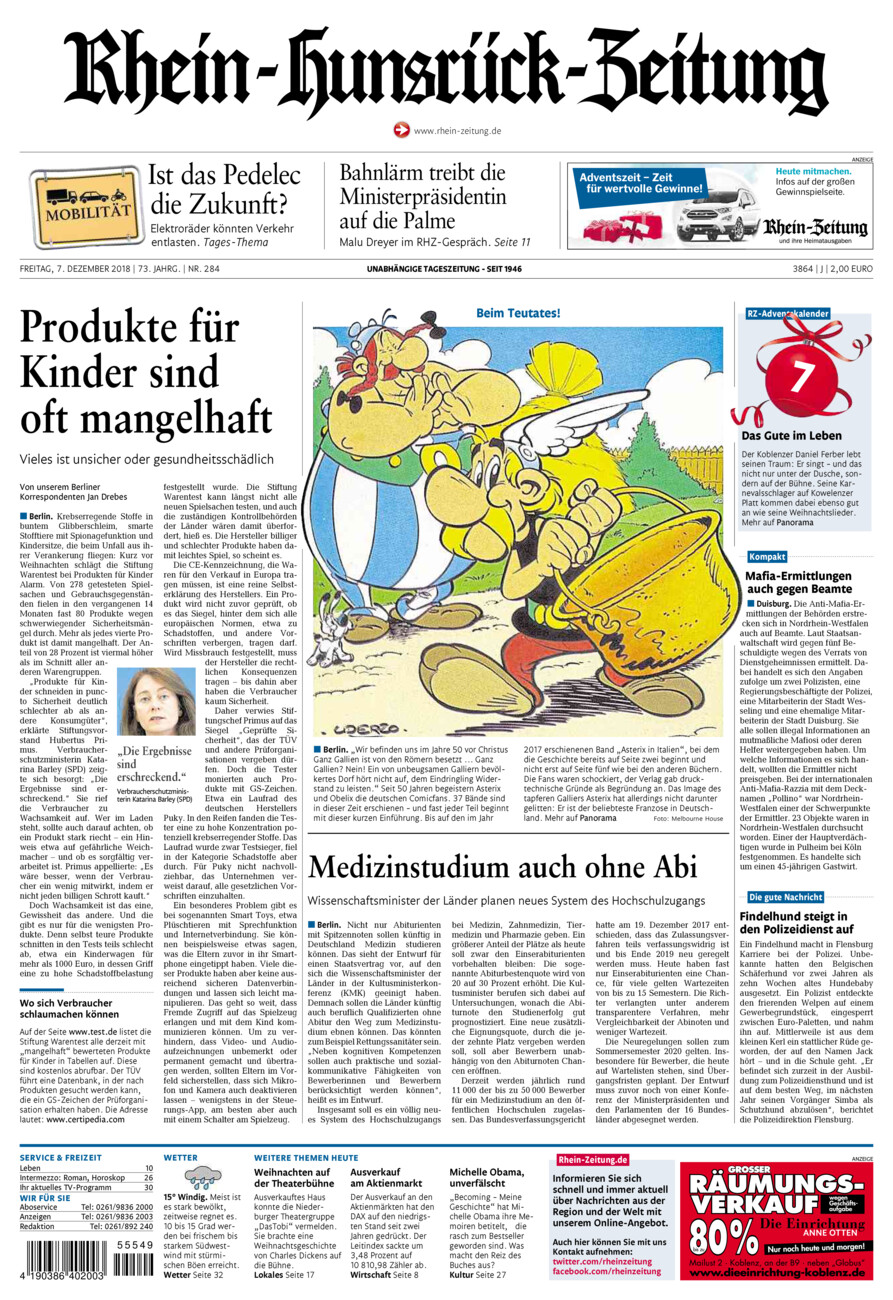 Rhein-Hunsrück-Zeitung vom Freitag, 07.12.2018