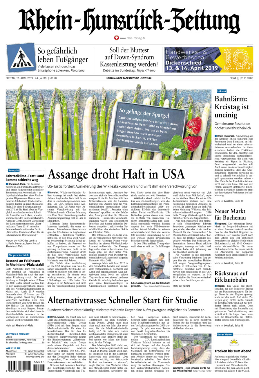 Rhein-Hunsrück-Zeitung vom Freitag, 12.04.2019