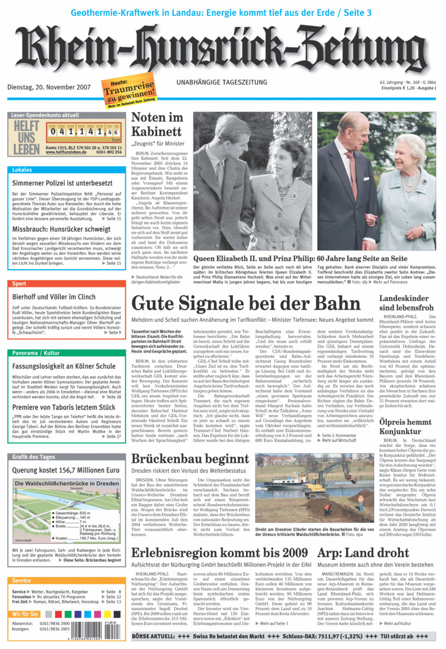 Rhein-Hunsrück-Zeitung vom Dienstag, 20.11.2007