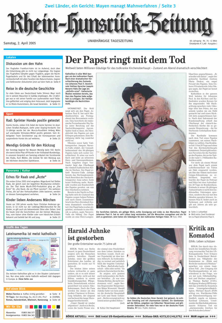 Rhein-Hunsrück-Zeitung vom Samstag, 02.04.2005