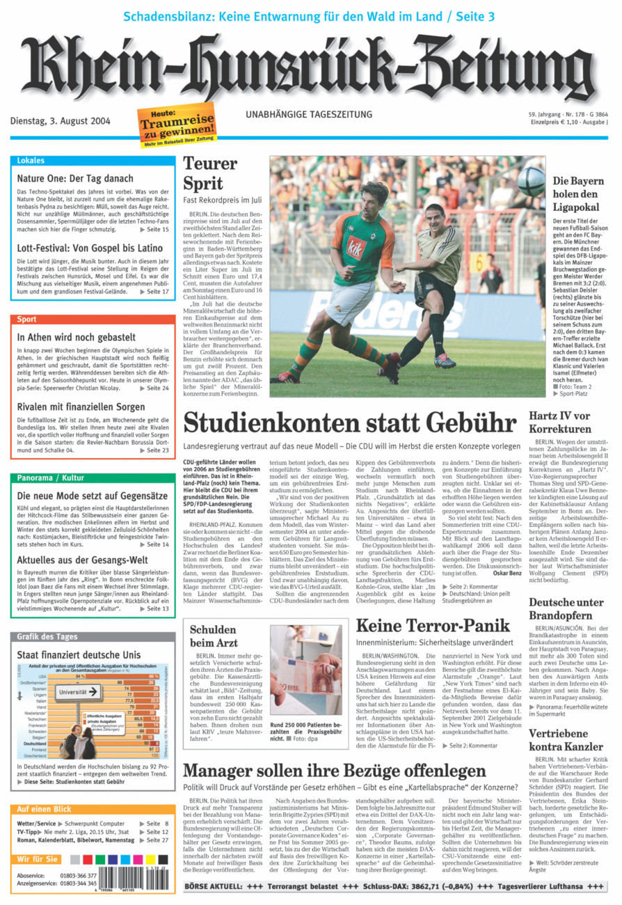 Rhein-Hunsrück-Zeitung vom Dienstag, 03.08.2004