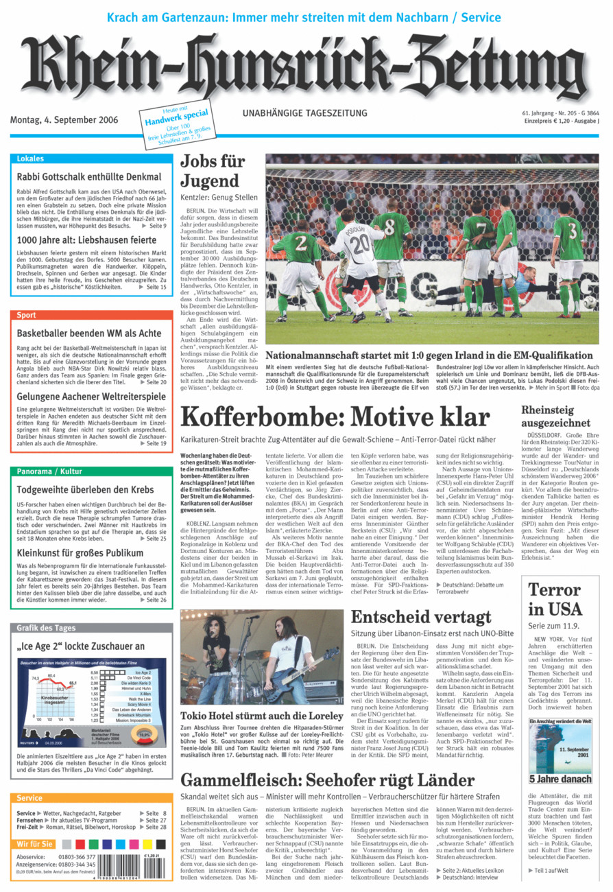 Rhein-Hunsrück-Zeitung vom Montag, 04.09.2006