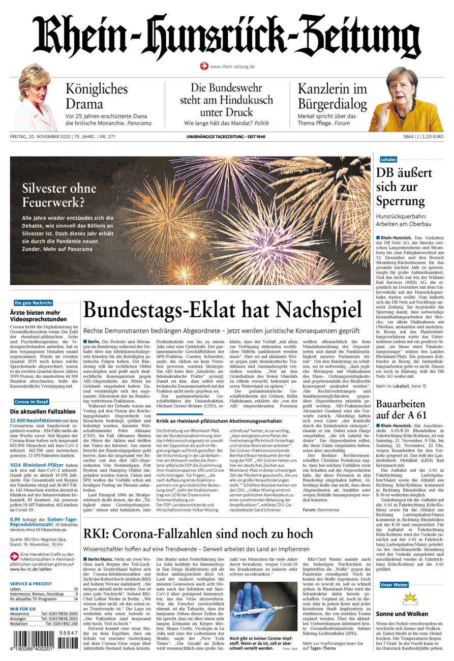 Rhein-Hunsrück-Zeitung vom Freitag, 20.11.2020