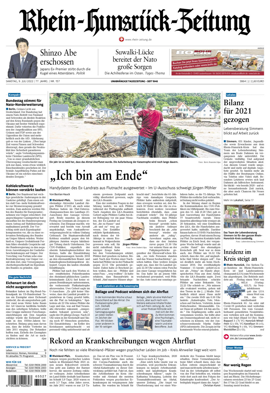 Rhein-Hunsrück-Zeitung vom Samstag, 09.07.2022