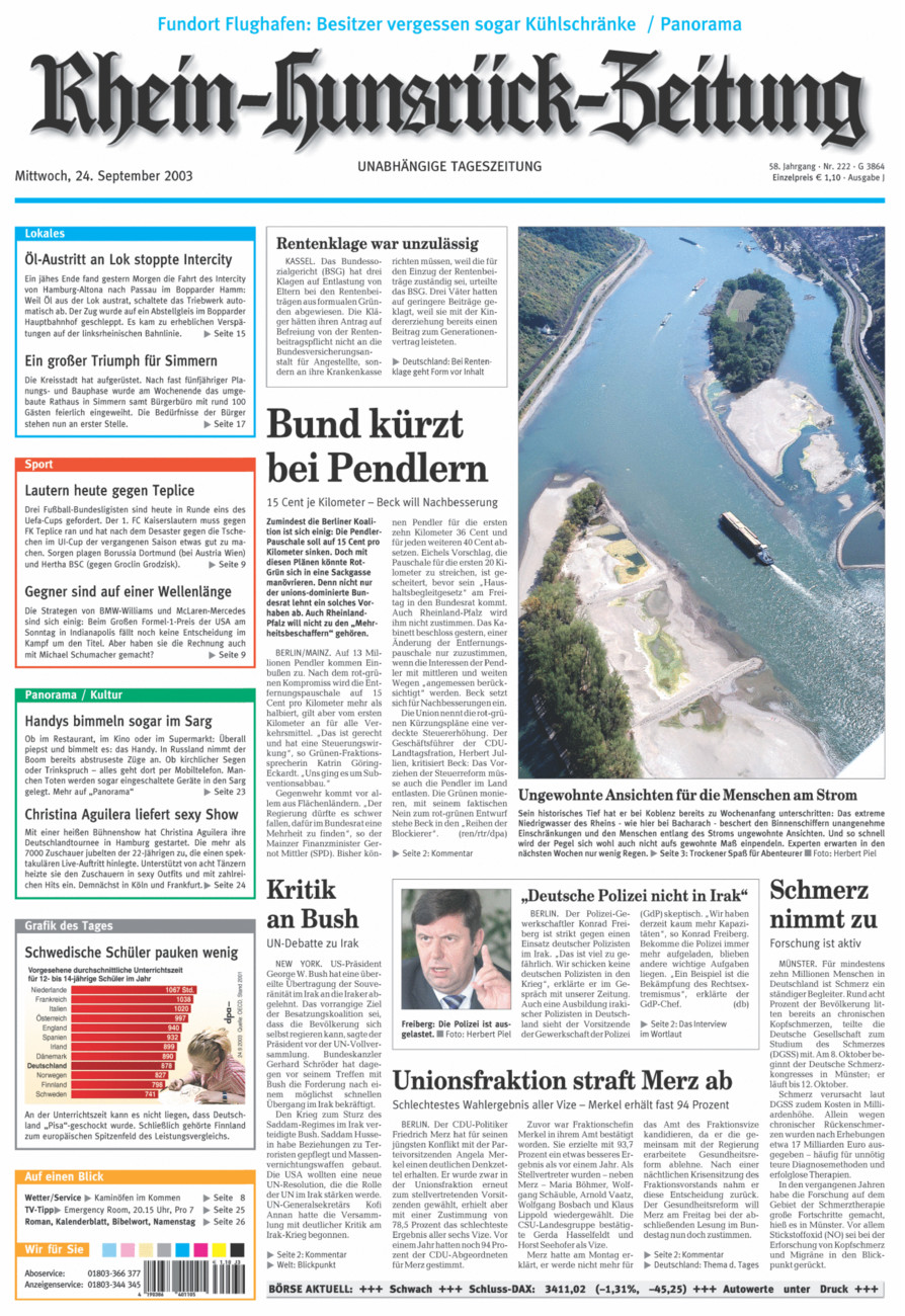 Rhein-Hunsrück-Zeitung vom Mittwoch, 24.09.2003
