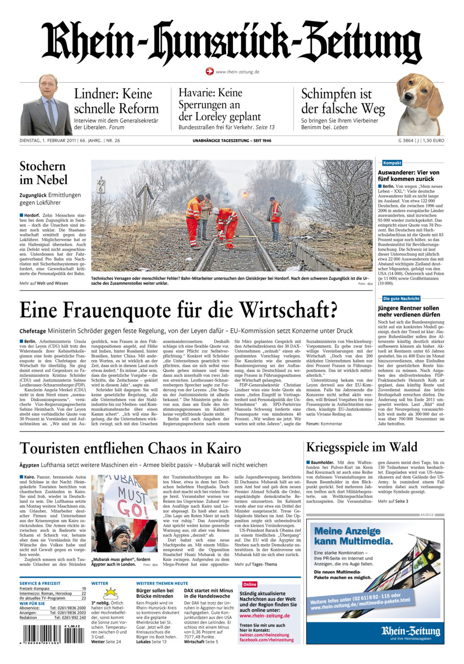 Rhein-Hunsrück-Zeitung vom Dienstag, 01.02.2011