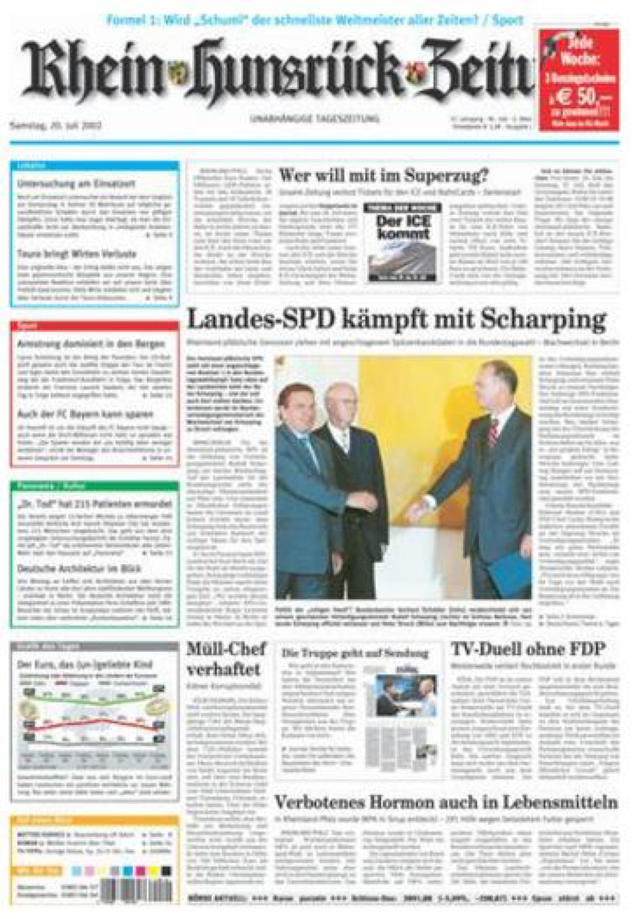 Rhein-Hunsrück-Zeitung vom Samstag, 20.07.2002