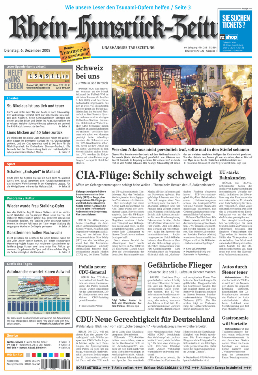 Rhein-Hunsrück-Zeitung vom Dienstag, 06.12.2005