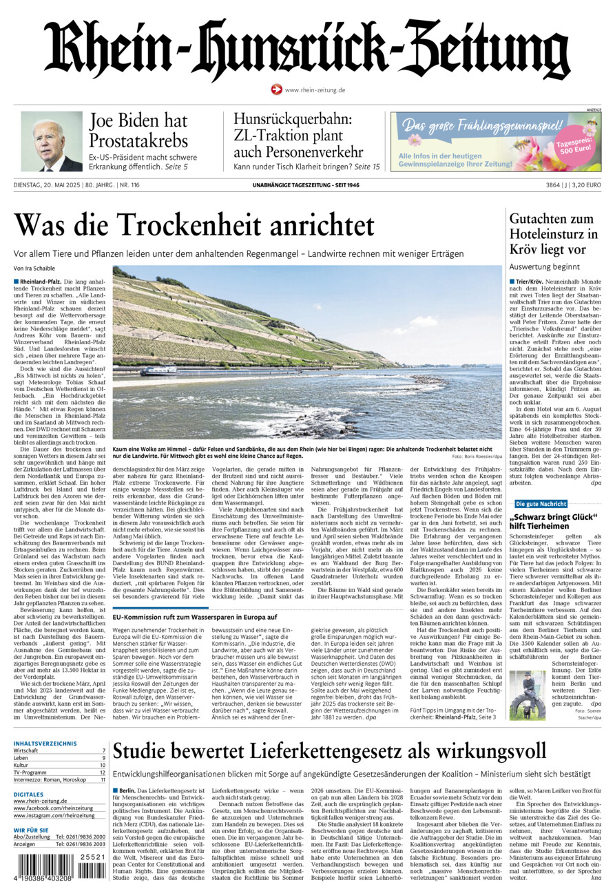 Rhein-Hunsrück-Zeitung vom Dienstag, 20.05.2025