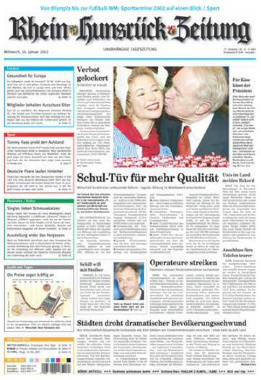 Rhein-Hunsrück-Zeitung vom Mittwoch, 16.01.2002