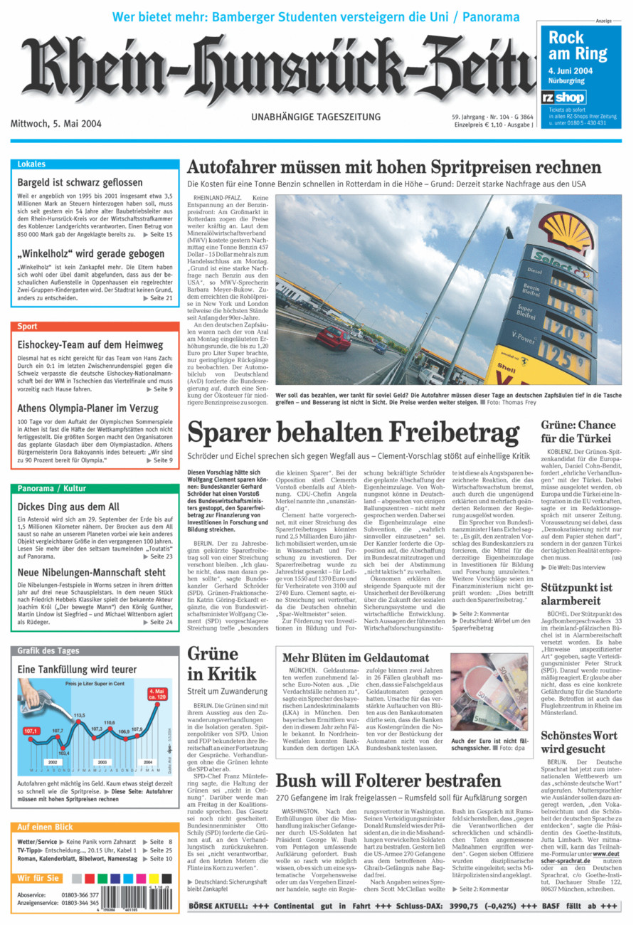 Rhein-Hunsrück-Zeitung vom Mittwoch, 05.05.2004