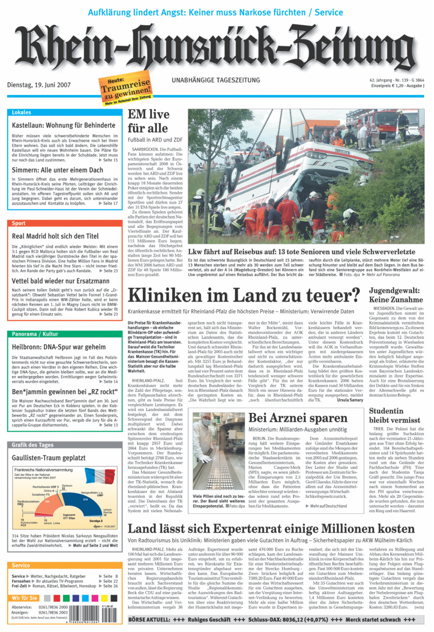 Rhein-Hunsrück-Zeitung vom Dienstag, 19.06.2007