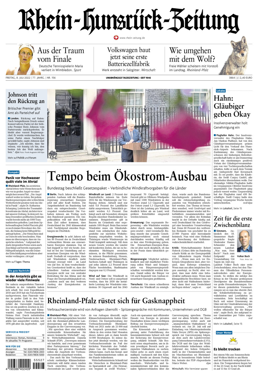 Rhein-Hunsrück-Zeitung vom Freitag, 08.07.2022
