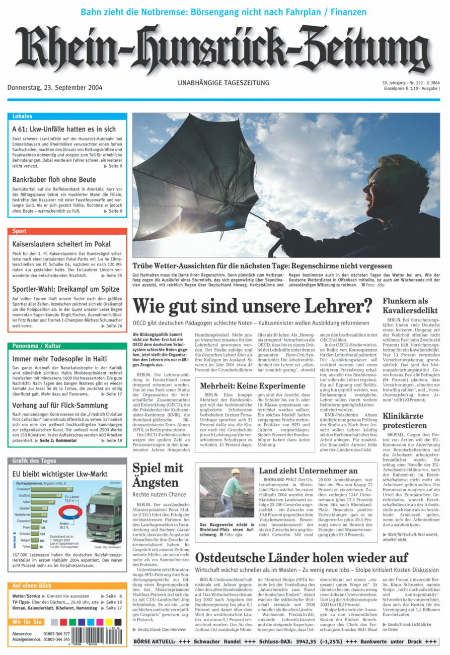 Rhein-Hunsrück-Zeitung vom Donnerstag, 23.09.2004
