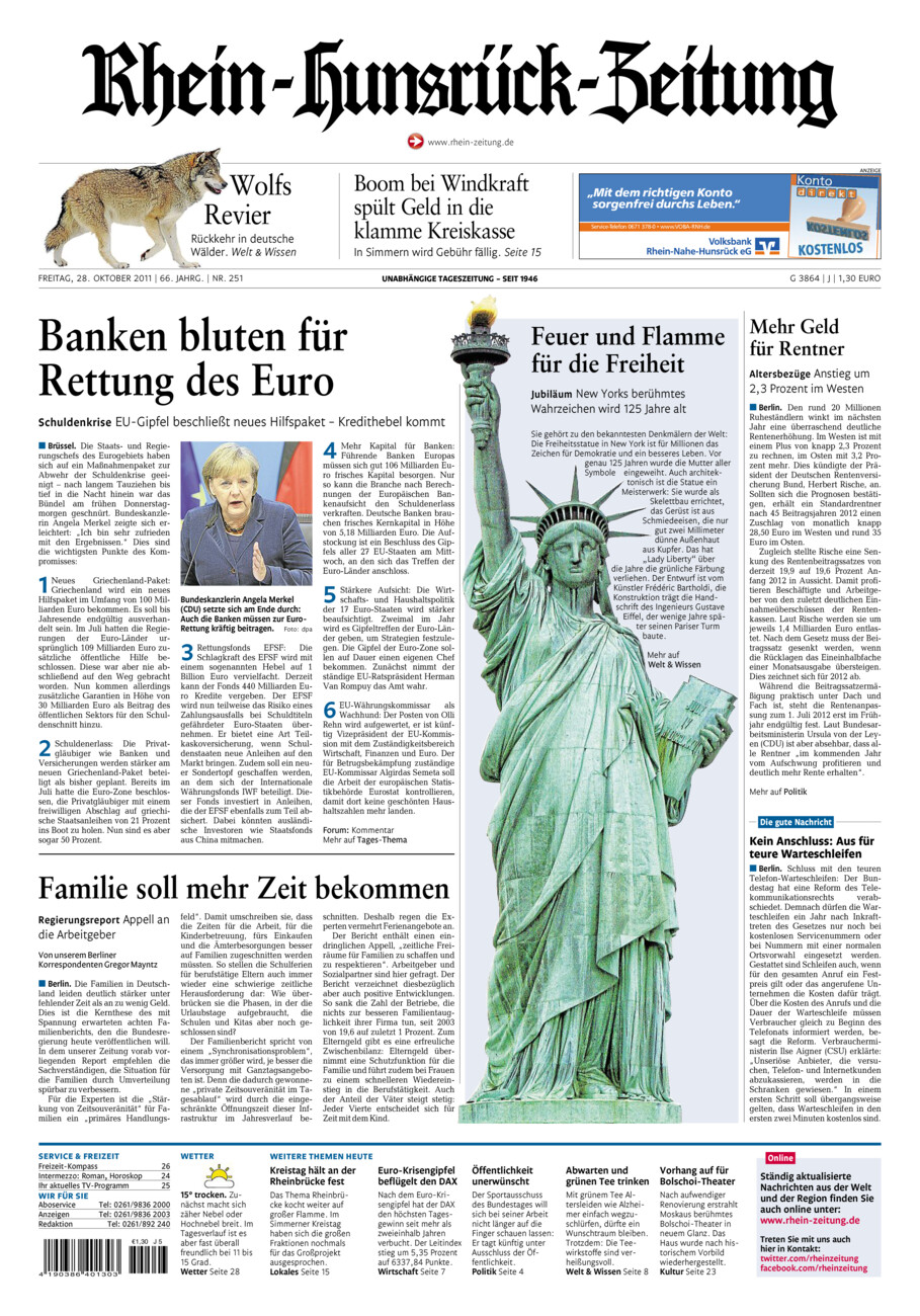 Rhein-Hunsrück-Zeitung vom Freitag, 28.10.2011