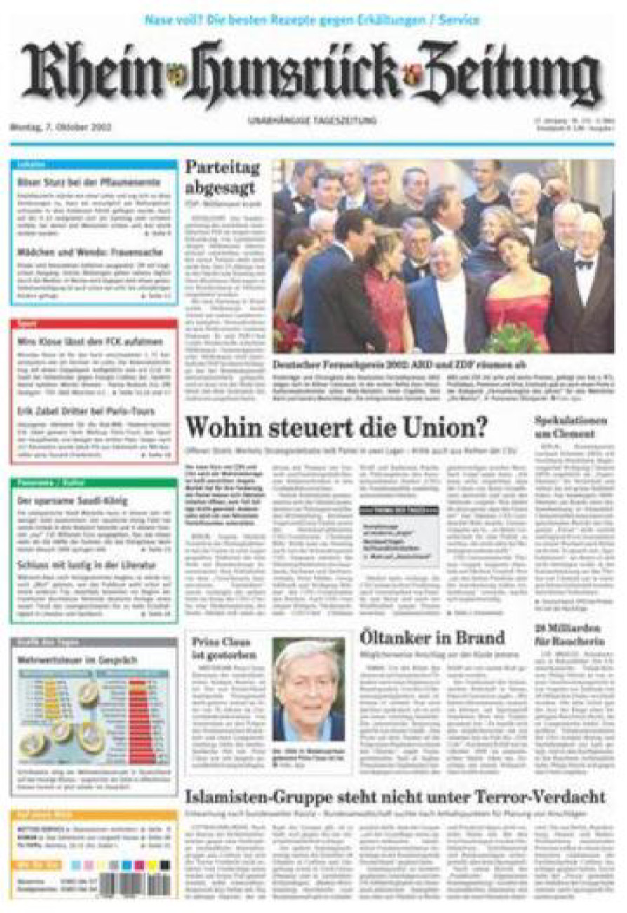 Rhein-Hunsrück-Zeitung vom Montag, 07.10.2002