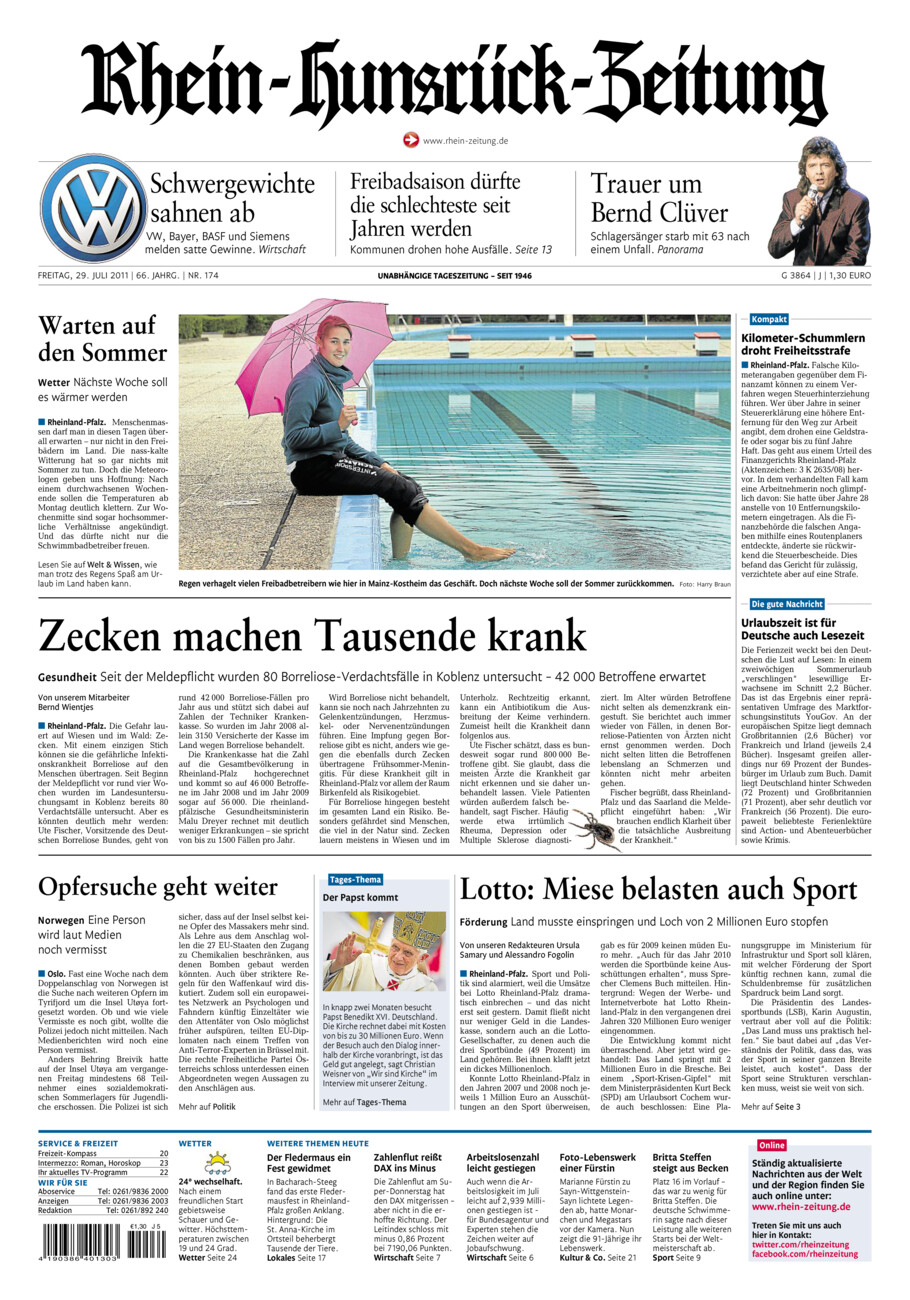 Rhein-Hunsrück-Zeitung vom Freitag, 29.07.2011