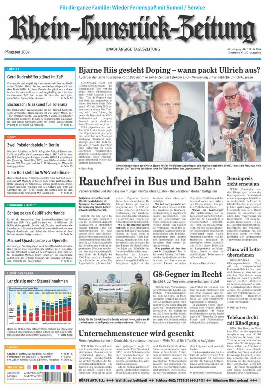 Rhein-Hunsrück-Zeitung vom Samstag, 26.05.2007