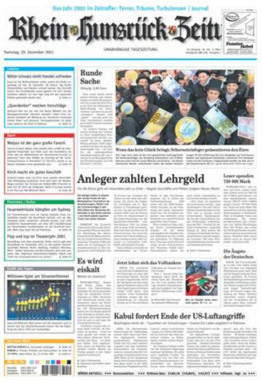 Rhein-Hunsrück-Zeitung vom Samstag, 29.12.2001