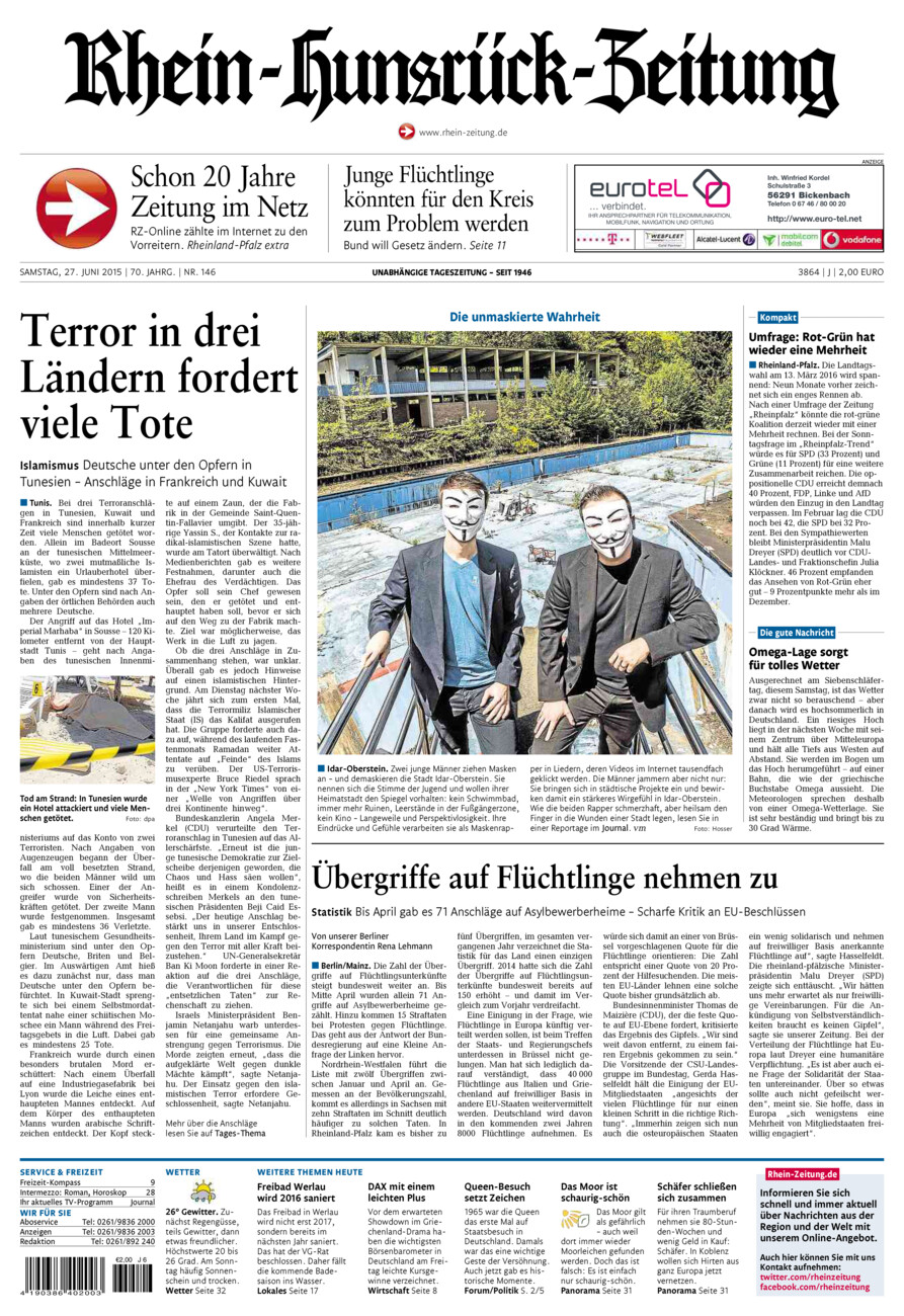 Rhein-Hunsrück-Zeitung vom Samstag, 27.06.2015