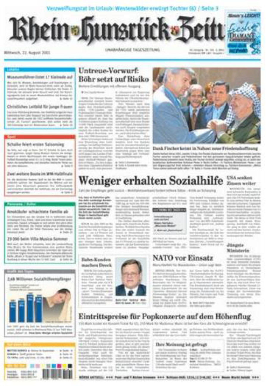 Rhein-Hunsrück-Zeitung vom Mittwoch, 22.08.2001