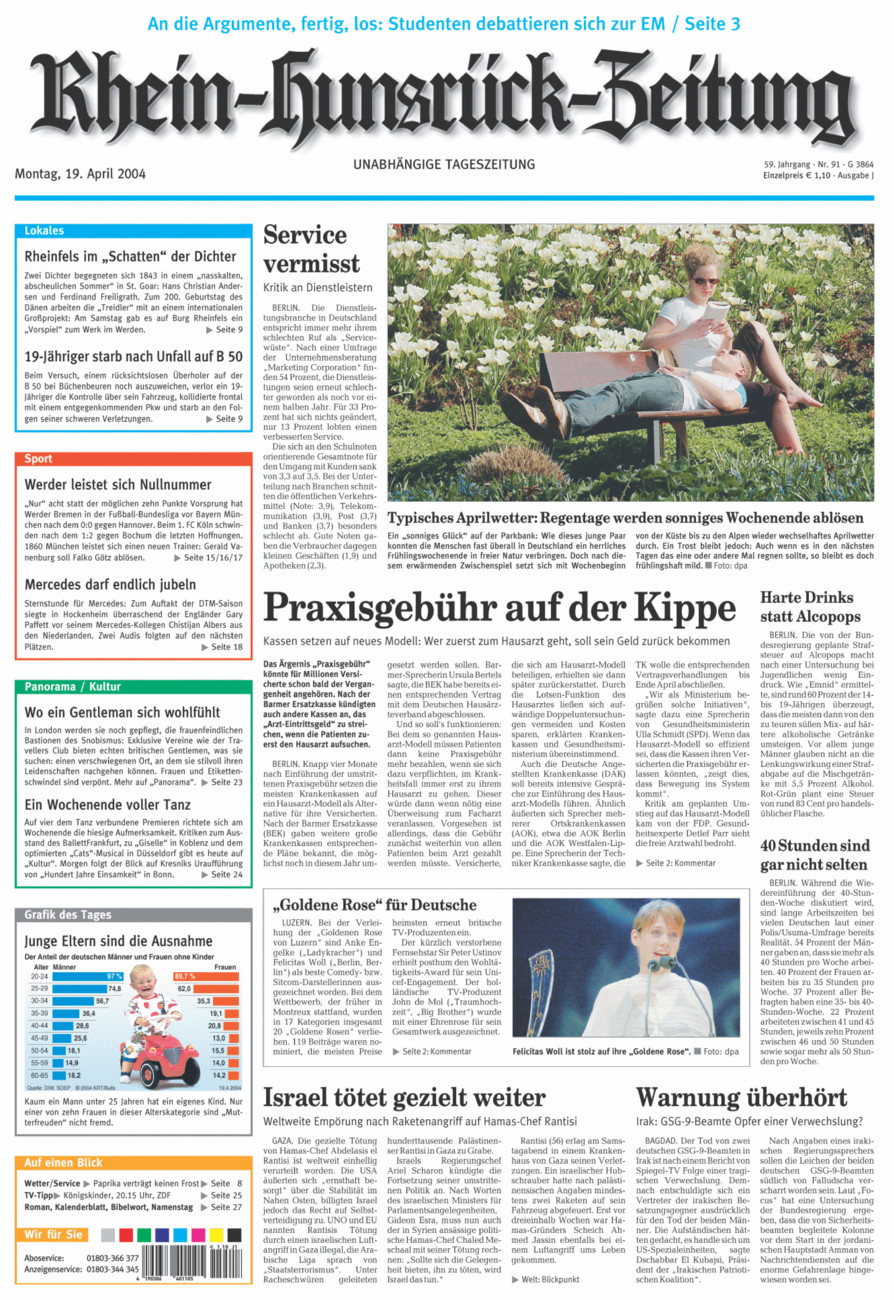 Rhein-Hunsrück-Zeitung vom Montag, 19.04.2004