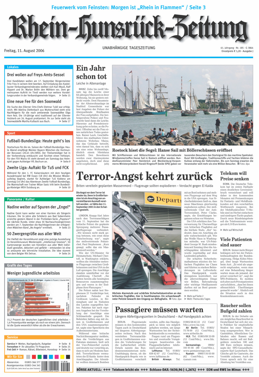 Rhein-Hunsrück-Zeitung vom Freitag, 11.08.2006