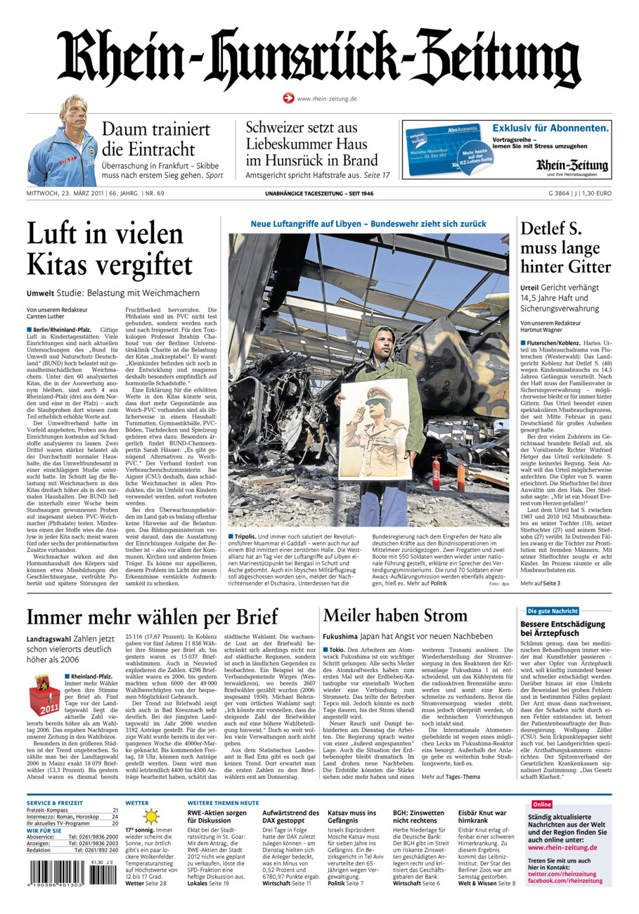 Rhein-Hunsrück-Zeitung vom Mittwoch, 23.03.2011