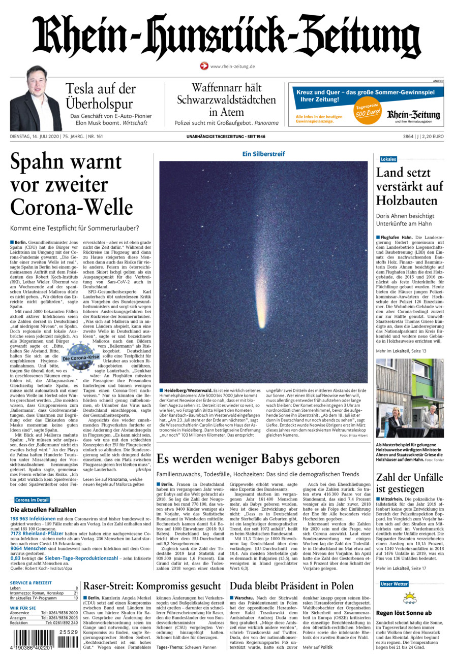 Rhein-Hunsrück-Zeitung vom Dienstag, 14.07.2020