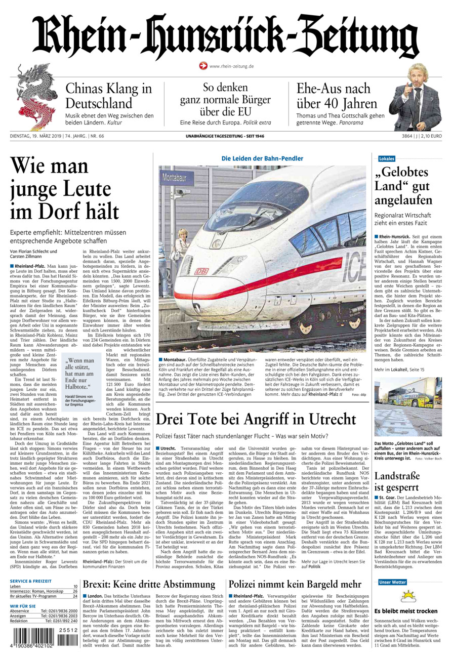 Rhein-Hunsrück-Zeitung vom Dienstag, 19.03.2019