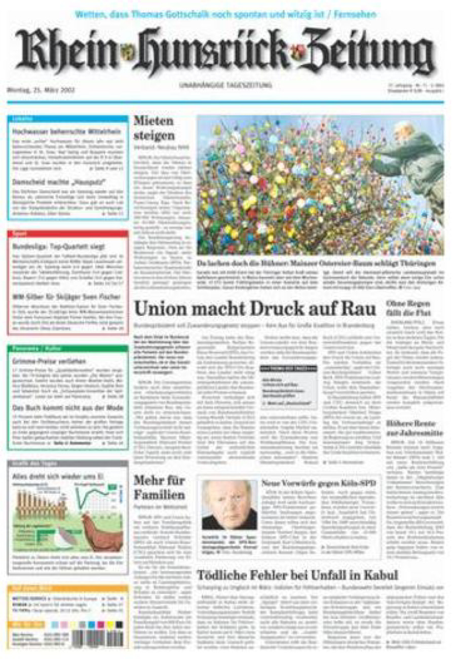 Rhein-Hunsrück-Zeitung vom Montag, 25.03.2002
