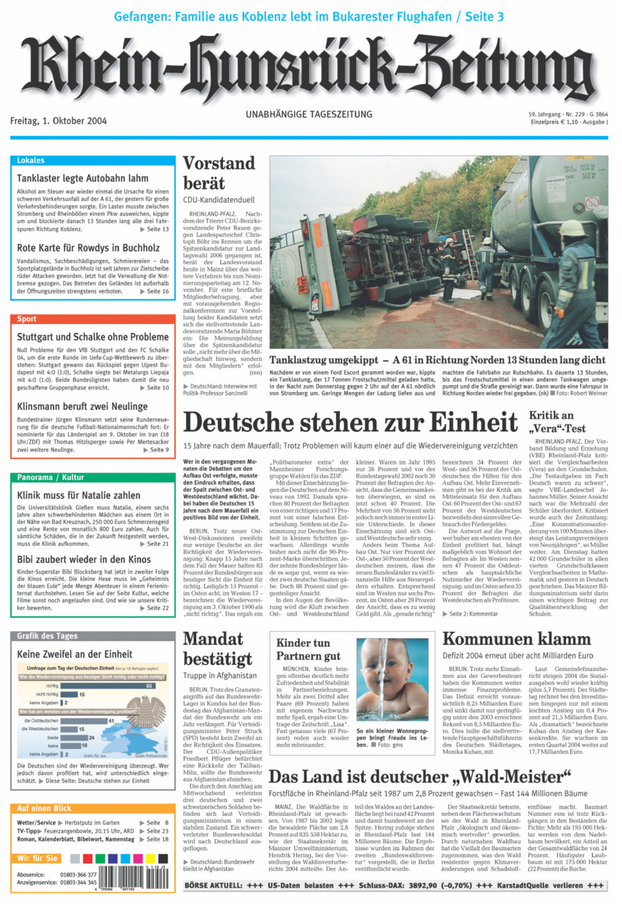 Rhein-Hunsrück-Zeitung vom Freitag, 01.10.2004