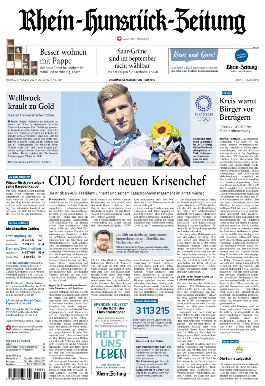 Rhein-Hunsrück-Zeitung vom Freitag, 06.08.2021