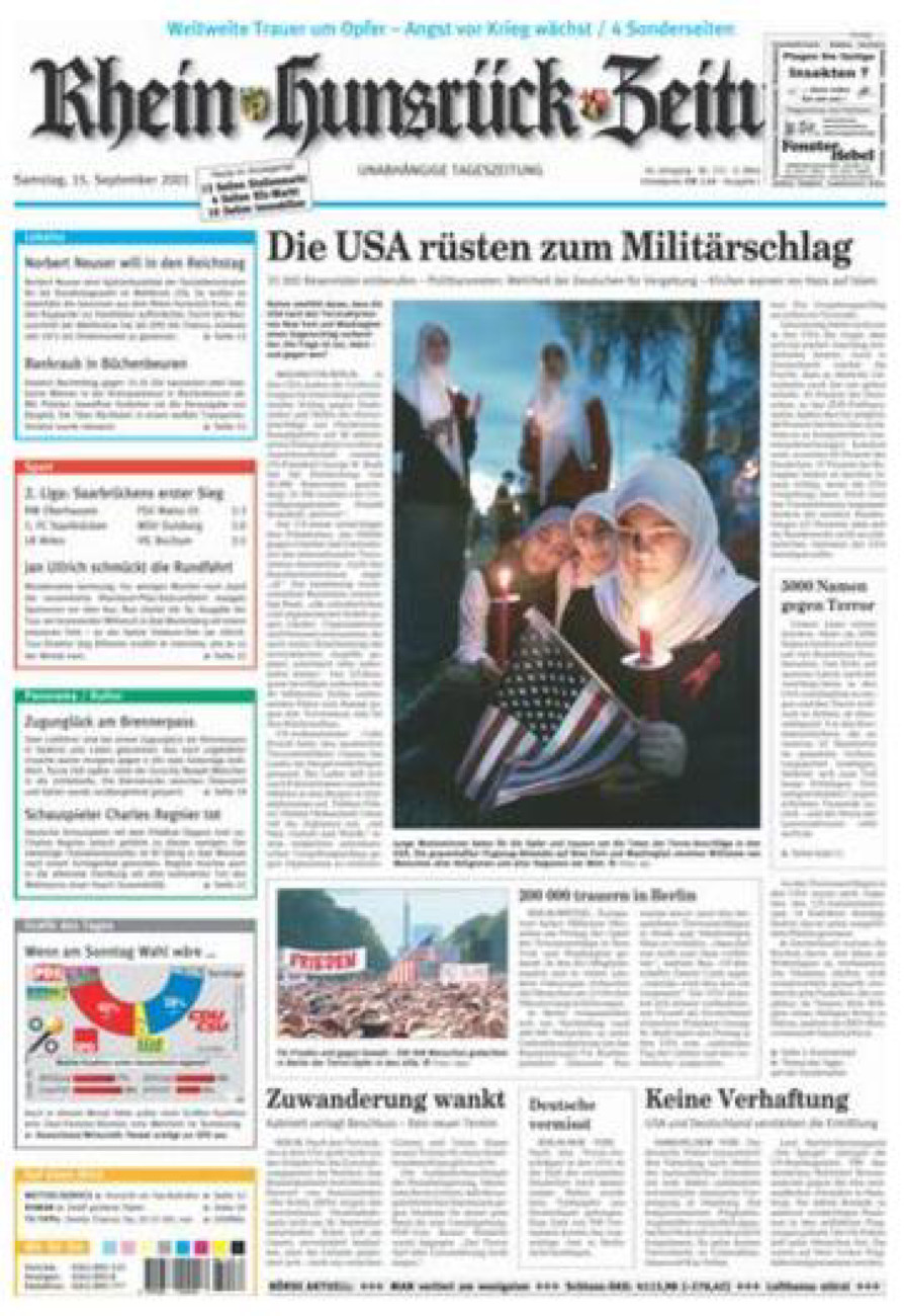 Rhein-Hunsrück-Zeitung vom Samstag, 15.09.2001
