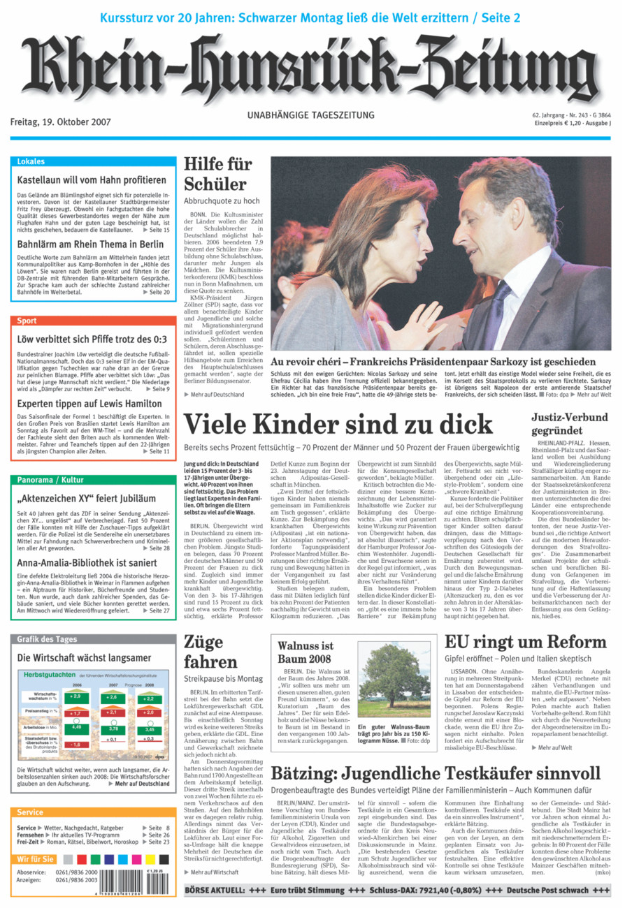 Rhein-Hunsrück-Zeitung vom Freitag, 19.10.2007