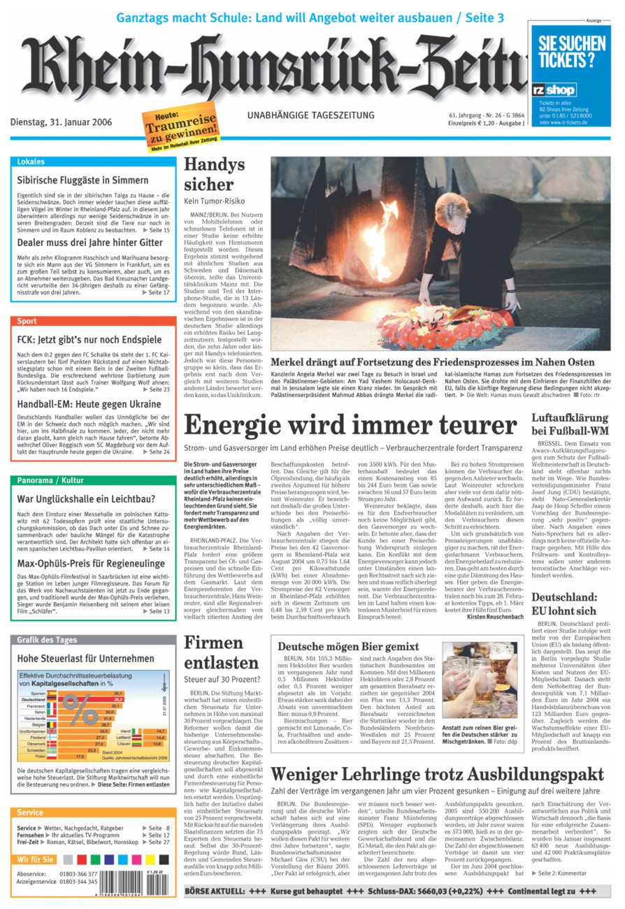 Rhein-Hunsrück-Zeitung vom Dienstag, 31.01.2006
