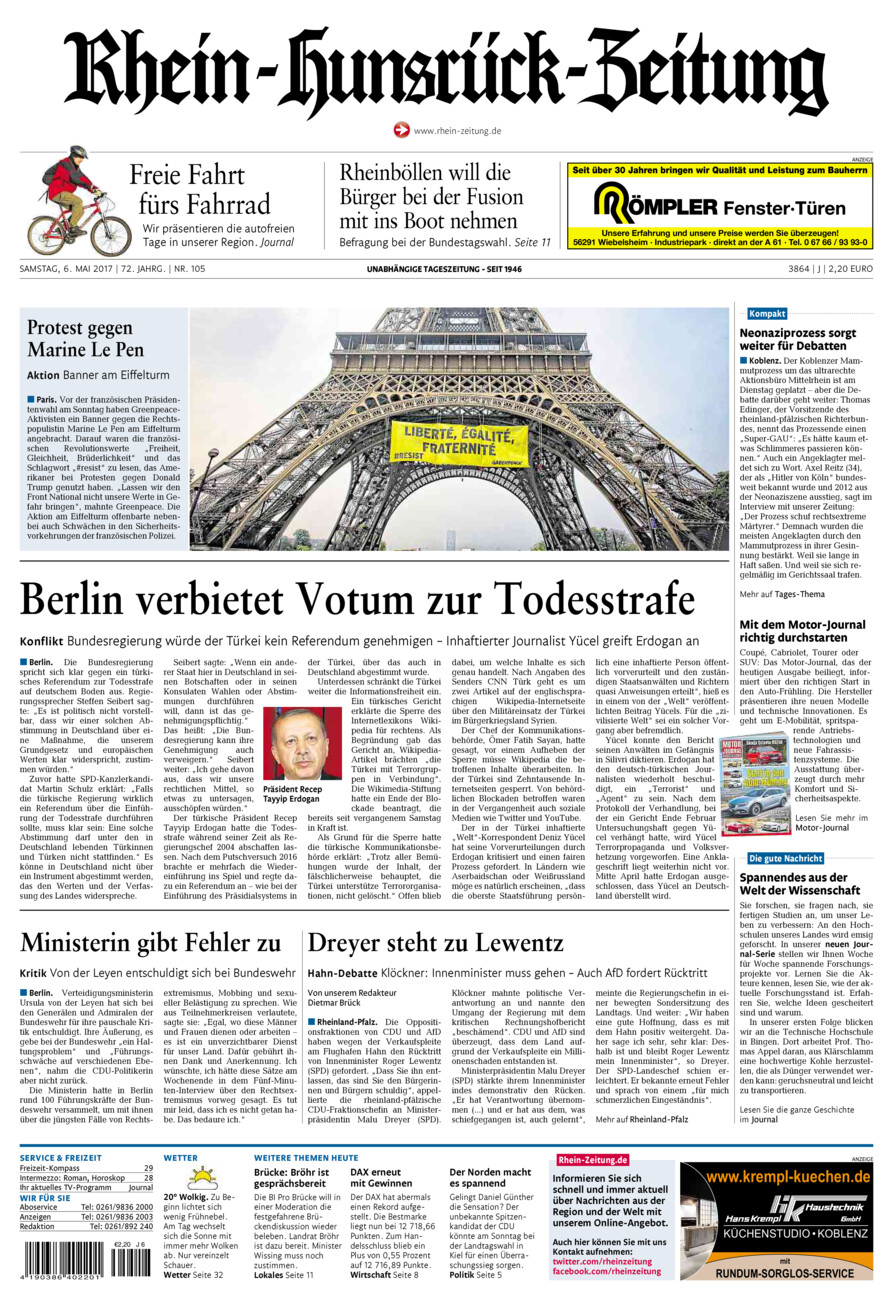 Rhein-Hunsrück-Zeitung vom Samstag, 06.05.2017