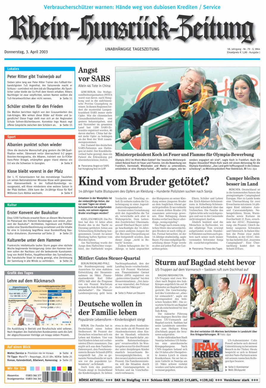 Rhein-Hunsrück-Zeitung vom Donnerstag, 03.04.2003