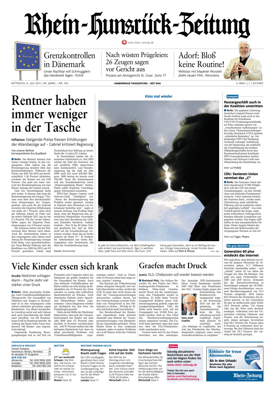 Rhein-Hunsrück-Zeitung vom Mittwoch, 06.07.2011
