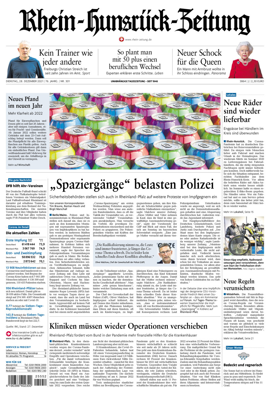 Rhein-Hunsrück-Zeitung vom Dienstag, 28.12.2021