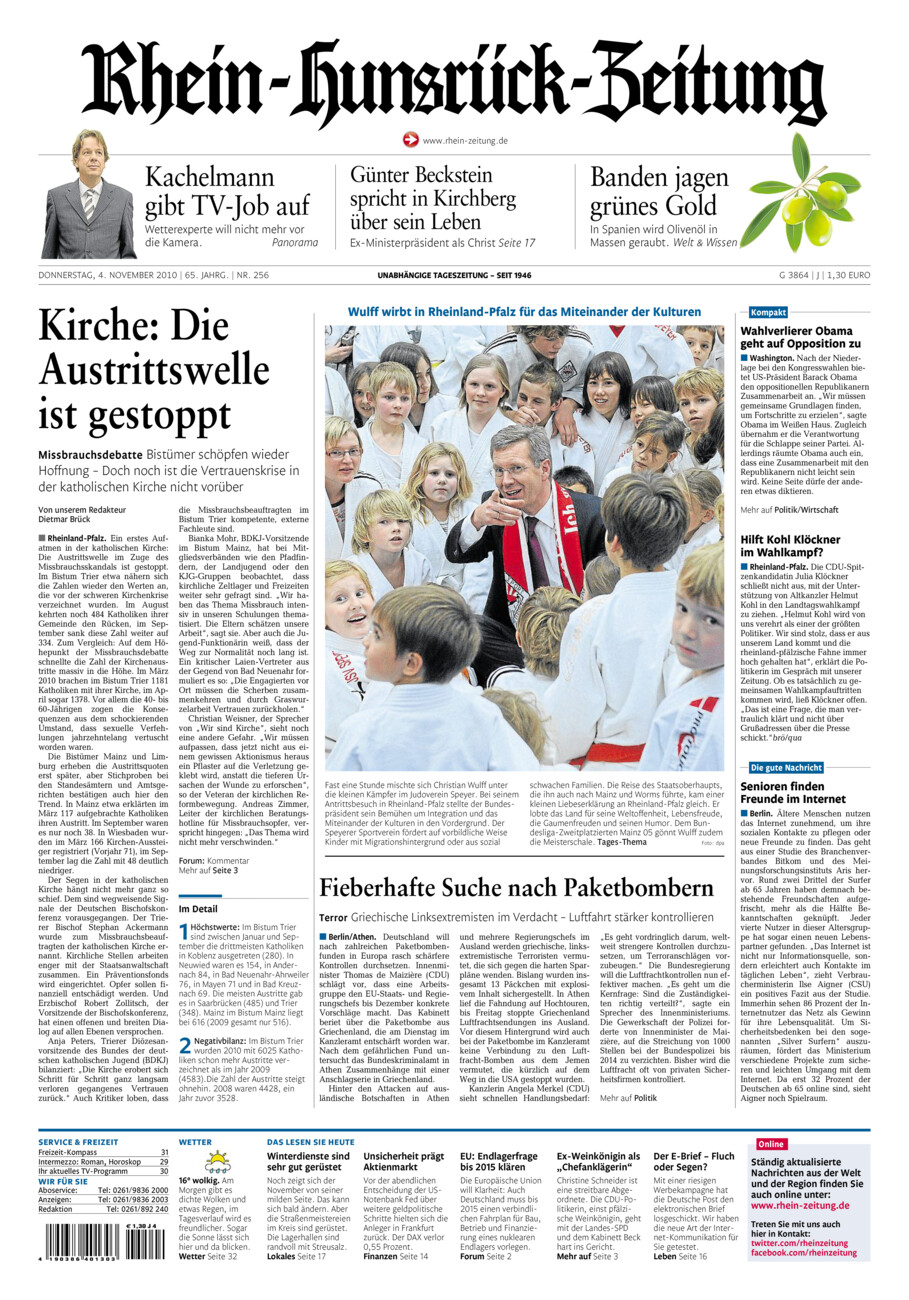 Rhein-Hunsrück-Zeitung vom Donnerstag, 04.11.2010