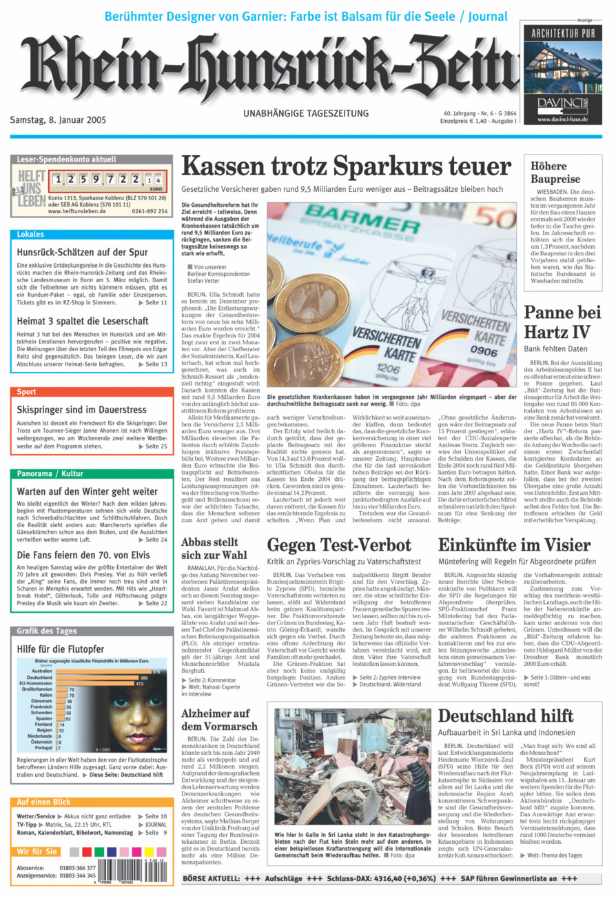 Rhein-Hunsrück-Zeitung vom Samstag, 08.01.2005