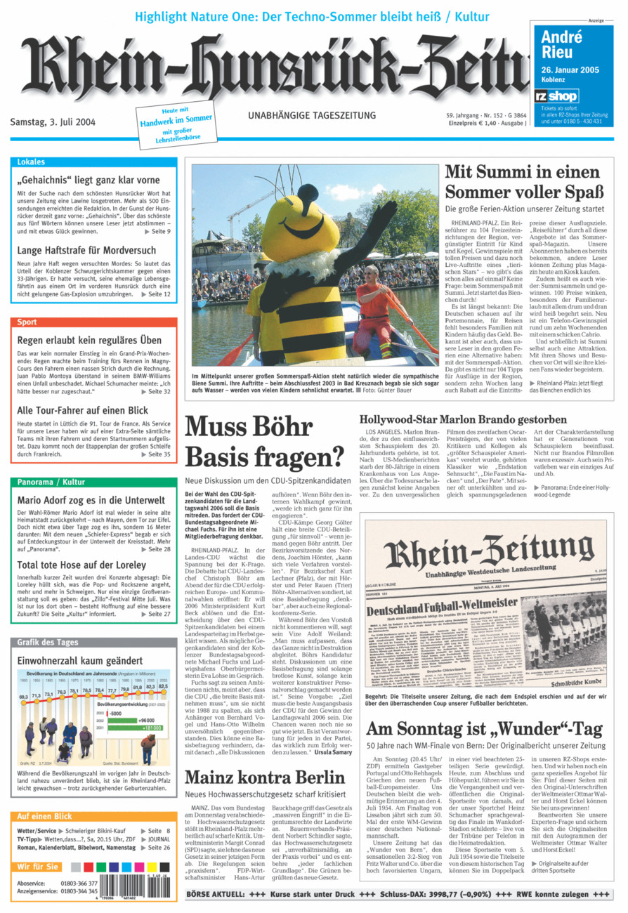 Rhein-Hunsrück-Zeitung vom Samstag, 03.07.2004